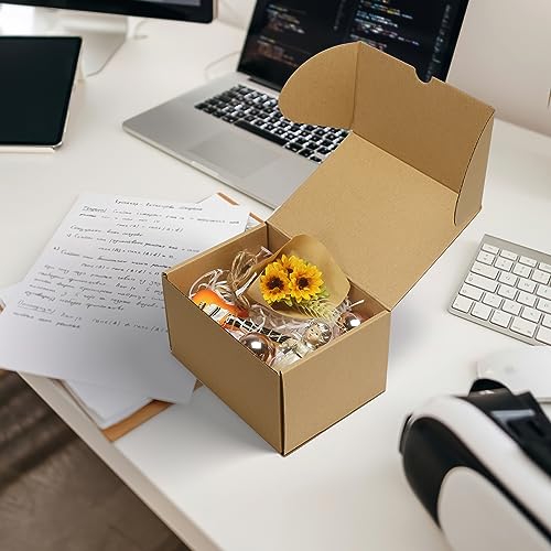 Image of RLAVBL 7x5x4 Shipping Boxes Set of 25, Brown Corrugated Cardboard Box for Packing, Mailing, Business