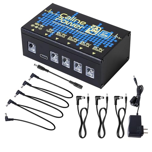 Caline Guitar Pedal Power Supply,9V 500ma Pedal Board Power Supply, Mini True Isolated Pedal Power...
