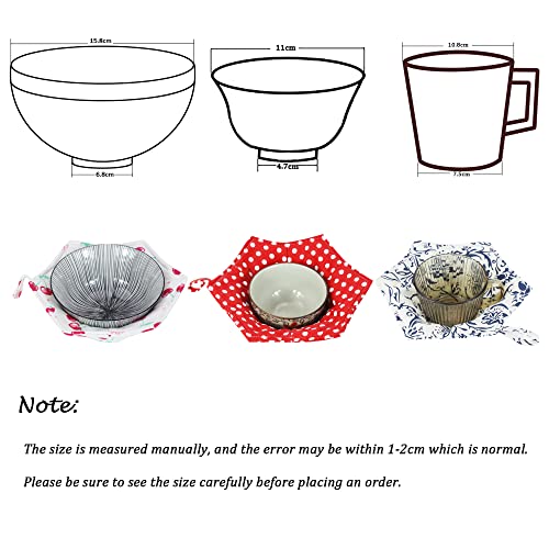 Mhttec Bowl Cozy S Polka Dot Red Bundle With S Blue And White1 Microwave Safe Cloth Soup Bowl Holders Cotton Hot Bowl Cozy Huggers For Cold Food 6 Inches Bowls #TOP6