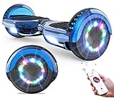 GeekMe Hoverboards Scooter eléctrico de 6.5" Dual Motors 2 Ruedas de Equilibrio automático Scooter Board con Luces LED Bluetooth Modelo