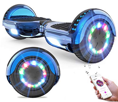 GeekMe - Giropodo de 6,5 pulgadas con bodegas eléctrico autoequilibrado Bluetooth incorporado para niños y adultos