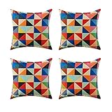 kissen bunt blumen Größe: 4 Kissenhülle in der Packung(KEINE KISSENFÜLLUNG, 45x45cm, passend für Sitzkissen, Kopfkissen, Couchkissen, Loungekissen, Dekokissen.