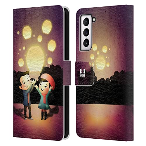 Carcasa de Cuero Tipo Libro para Samsung Galaxy S21 FE 5G Head Case Designs Linternas del Cielo