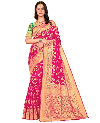 Image of Glory Sarees Women's Banarasi Silk Saree With Blouse Piece (Kara164 Parent)