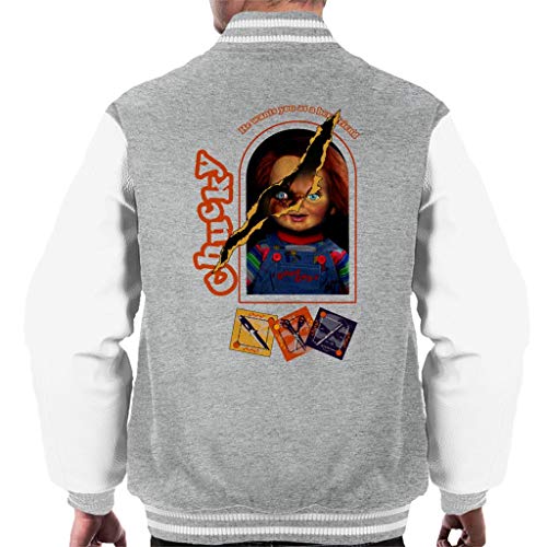 Chucky Men's Varsity Jacket veste noire et blanche style rétro