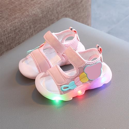Toddler Kids Light Up Sandals, Lightweight Non Slip Adjustable Strap Open Toe Beach Water Shoes for Girls Boys2