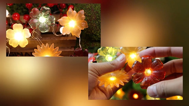 Cute Flower Fairy Lights String of flowers for decorating-7ft