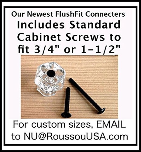 Rousso's Reproduction Emerald Green Glass Knob Pulls 0104-Eg With Flush Fit Connectors Oil Rubbed Bronze (Four) #TOP1