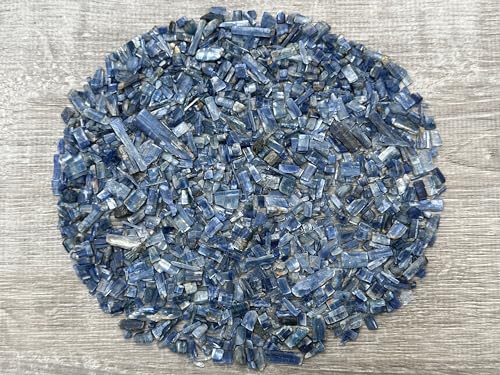Image of 2 oz Lot Natural Blue Kyanite Semi Blue KyaniteTumbled Gemstone Chips, Crushed Mini Crystals, Undrilled Crystal Chips (Blue Kyanite)