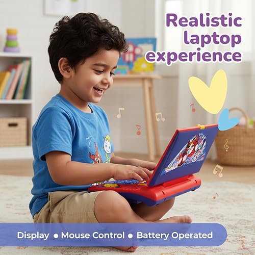 Image of Lifelong Spiderman Laptop for Kids 2-5 Yrs | 20-in-1 Learning Modes with Music | Educational Laptop with Alphabet, Words, Games, Numbers | AA Battery Operated Computer Toy with Mouse | Gift for Kids