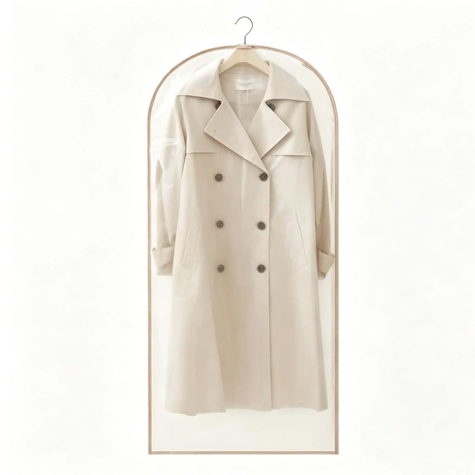 5 Pack Clear PEVA Garment Bags for Hanging Clothes and Hanging Clothes Bag