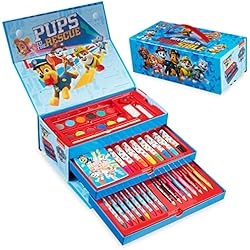 Maletin Pinturas Patrulla Canina Paw Patrol Maletín Pinturas para Niños, Kit de Dibujo con Rotuladores y Cera de Colores (Multicolor)