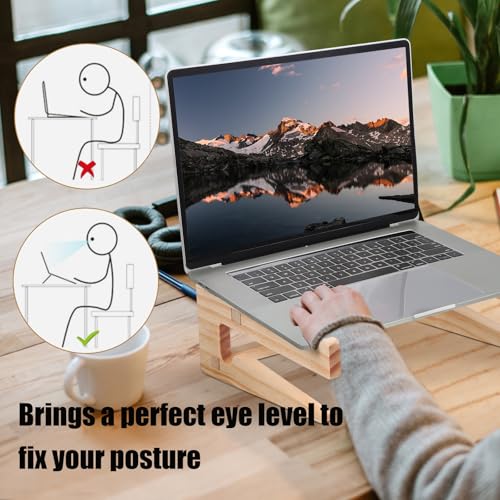 Base de madera para laptop ajustable OUNONA miniatura 4
