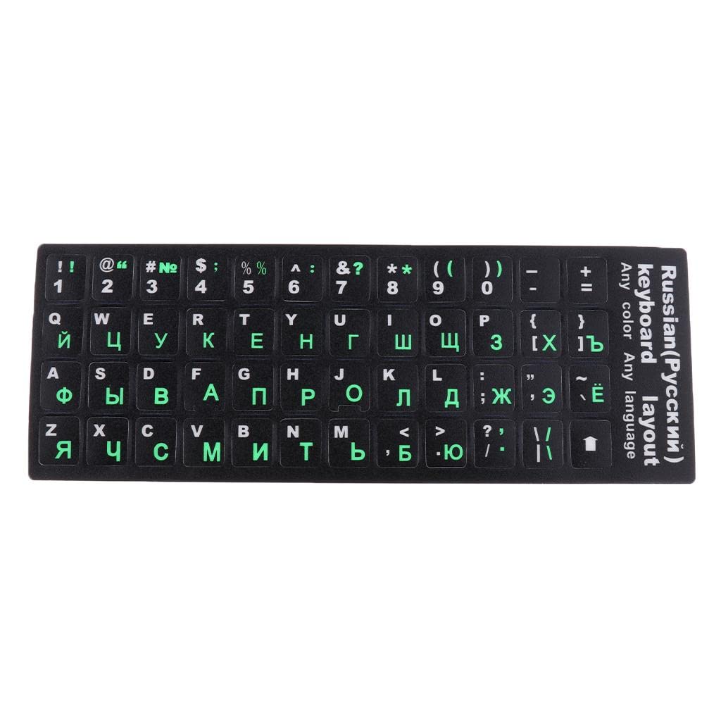 Russian Green Letters Keyboard Cover Sticker Protector for 10-17" Laptop PC-image-29