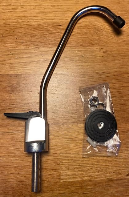Cool Products Two Bend Lever Operated Drinking Water Faucet c/w 7/16" x 24 UNS Male & 1/4" Push Fitting