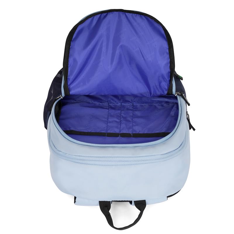 Image of UNITED COLORS OF BENETTON Laptop 2 Compartment Backpack for Unisex, Light Blue+Navy, One-Size, Pyro, 21 Litre