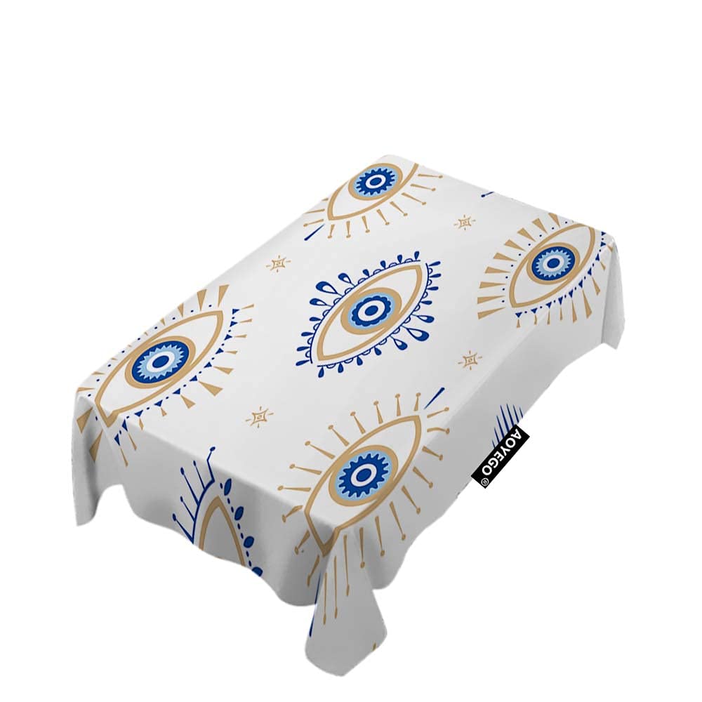 AOYEGO Evil Eye Table Cloths Rectangle Magical Hamsa Eye Witchcraft Occult Symbol Tablecloths Decora