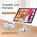 Xiaoshuang Foldable Desktop Phone Stand for Desk with Adjustable Height up to 6.7inch/17cm Sturdy 360° Rotating Desktop Holder for 4-11 Inch Cell Phones/Tablets, Aluminum Alloy/Carbon Steel Base