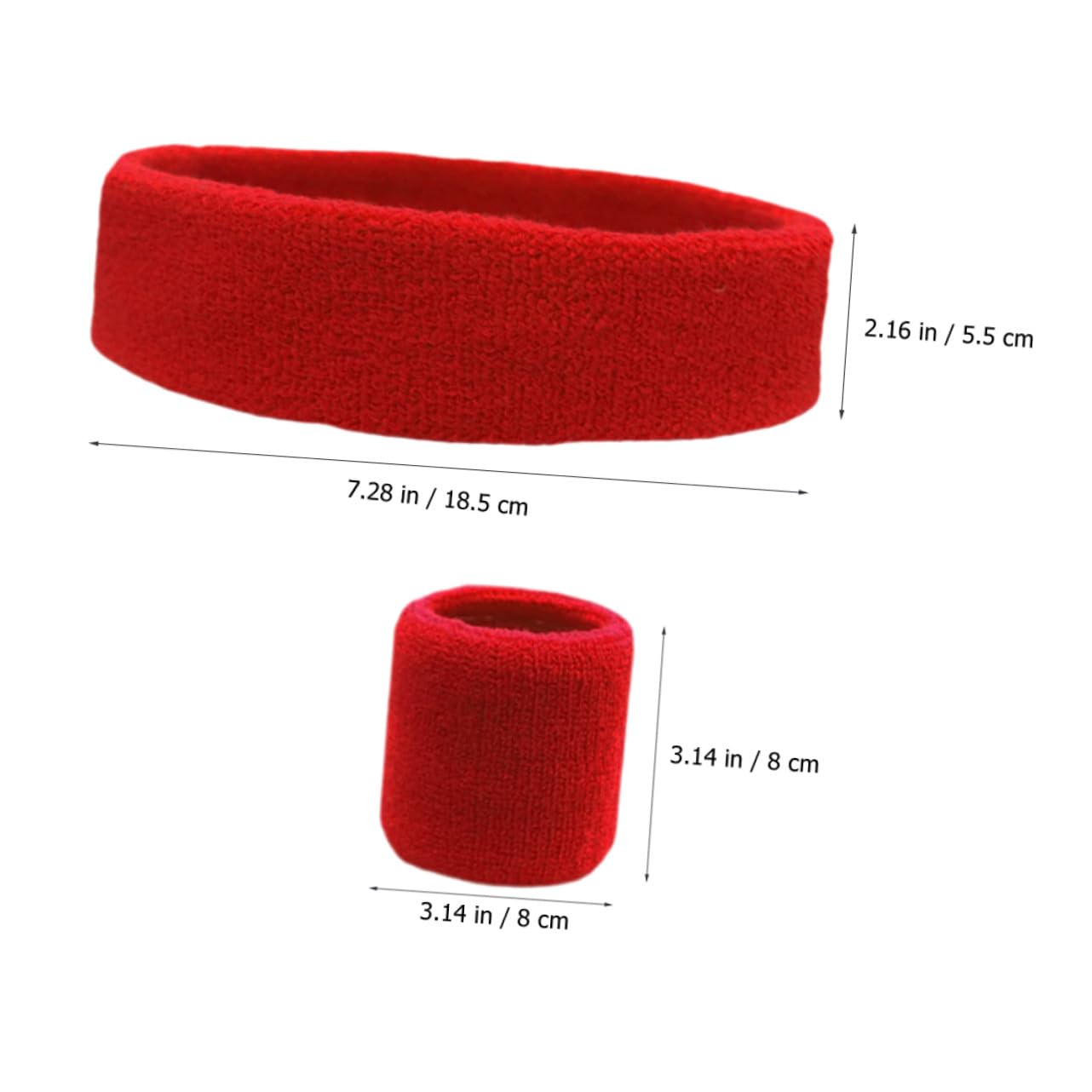 Schweißband Satz aus Polyester in Rot, 1 Satz für Sport