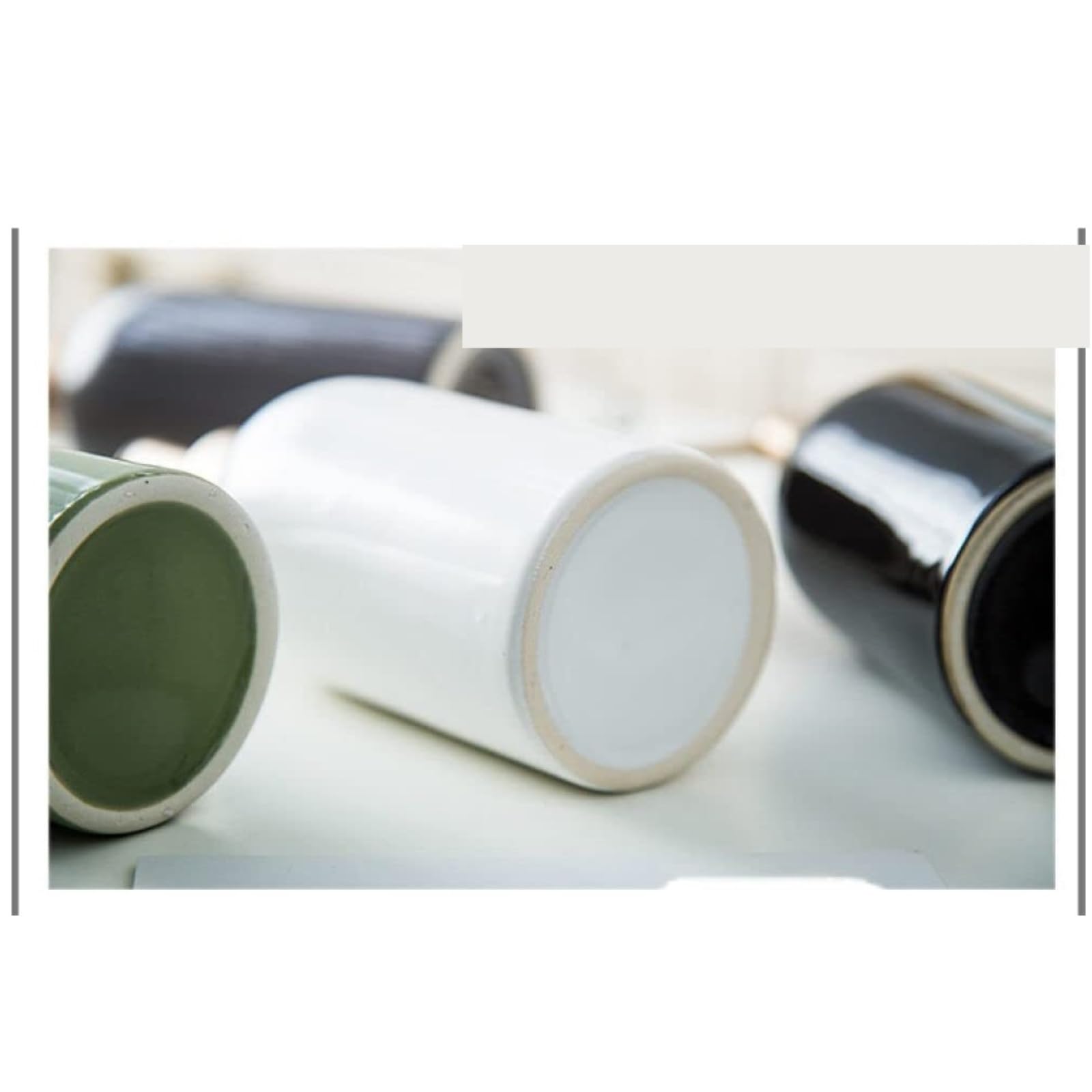 Dispenser Sapone Ricaricabile Dispenser di Sapone Liquido in Ceramica per Il Lavaggio delle Mani Decorativo Celadon Dosatore Liquido(Black)