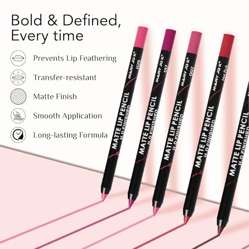 Image of MARY JO K Matte Lip Pencil | Bold Definition | Creamy Matte Formula | Intense Color Payoff | Long-Lasting Wear | Precision Tip | Castor Oil | 1.5g | 13 Brown