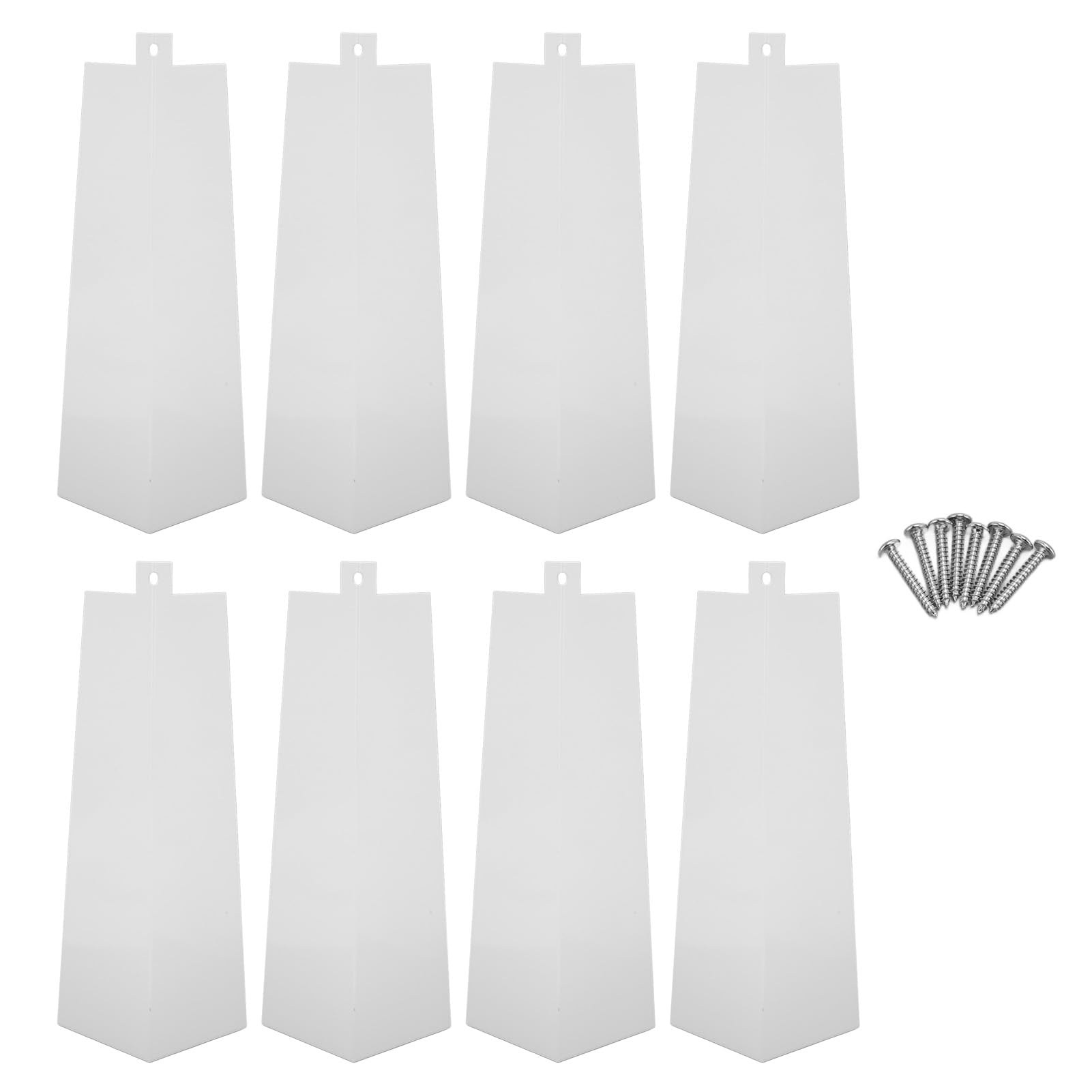 HUASON 8 Piezas de Esquinas Exteriores de Aluminio para Revestimiento, Moldura de Esquina Exterior de 8 Pulgadas con Tornillos para Exteriores de Casas Móviles, Blanco