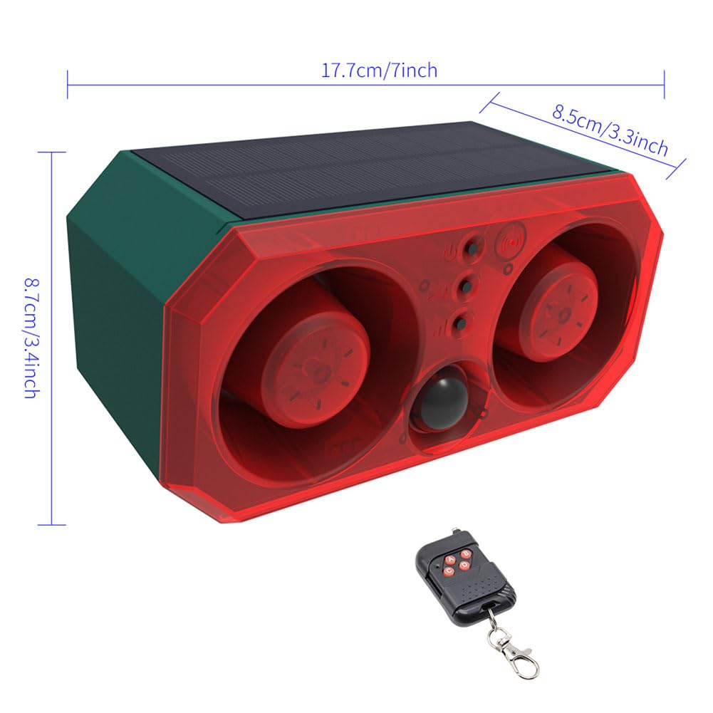 Alarme Solaire capteur Infrarouge 130dB avec LED Rouges Clignotantes pour Ferme, Jardin, Maison