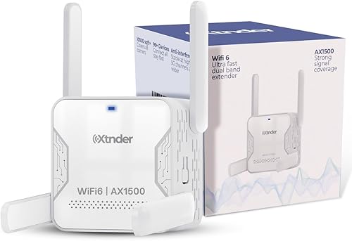 Amplificador de señal WiFi AX1500 2025 de largo alcance, cubre más de 13,000 pies cuadrados y más de 100 dispositivos, 1500 Mbps de doble banda 5,8
