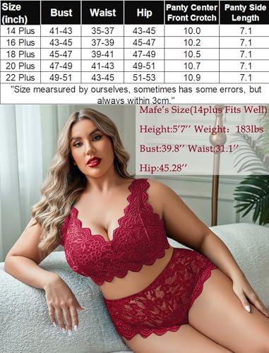 Image of Avidlove Plus Size Lingerie Set for Women Sexy Lace Halter Bralette High Waist Panty Set