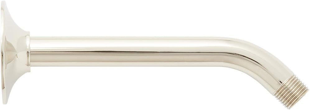 Signature Hardware 449729 8" Standard Wall Mounted Shower Arm and Flange - Polished Nickel