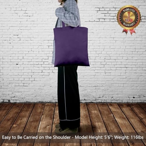 Image of TOPDesign 12-Pack Economical 16 inchx15 inch Deep Purple Cotton Tote Bags, Lightweight Medium Reusable Grocery Shopping Cloth Bags, Suitable for DIY, Advertising, Promotion, Gift, Activity