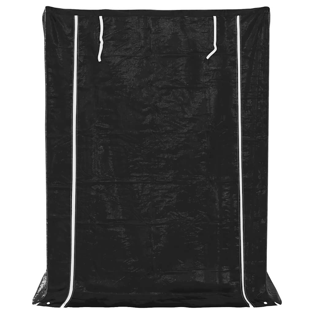 Portalegna con copertura antipioggia, 150 x 100 x 200 cm, in acciaio zincato