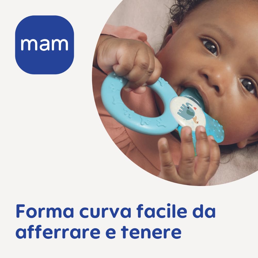 MAM Cooler Dentaruolo Massaggiagengive Rinfrescante,Facile da Afferrare, 4+ Mesi, Rosa