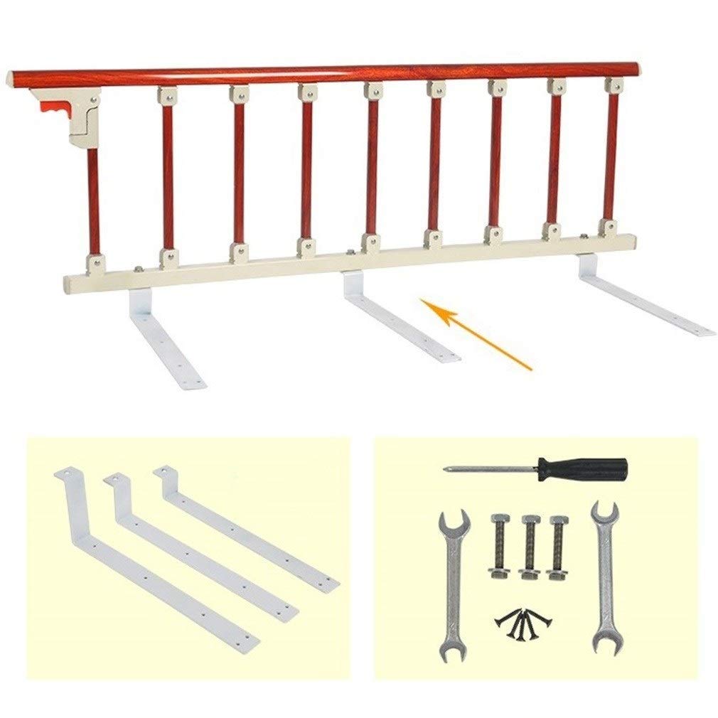 Barandilla de cama plegable de seguridad lateral adecuada para personas mayores, adultos, barandilla de cama de metal con agarre de metal