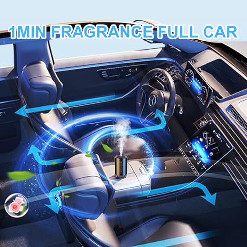 Image of Car Diffuser, Smart Car Air Freshener, Essential Oil Diffuser with a 50ml Cologne Perfume Lasts 4 Months, Smart on /Off, 3 Concentration Modes, Car Accessories for Woman&Men, Diffusers for Home, Car