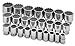 SK Professional Tools 94725 25-Piece 3/4 in. Drive 12-Point Standard Fractional Socket Set - Chrome Socket Set with Super Chrome Finish | Set of 25 Sockets Made in USA
