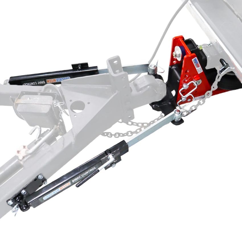 Shocker HD Air Ride Drop Hitch & Sway Control Towing Kit - Fits 2-1/2"Hitch Has 2-5/16"Ball, 20,000 lbs, Has 2 Sway Arm Bar Kits