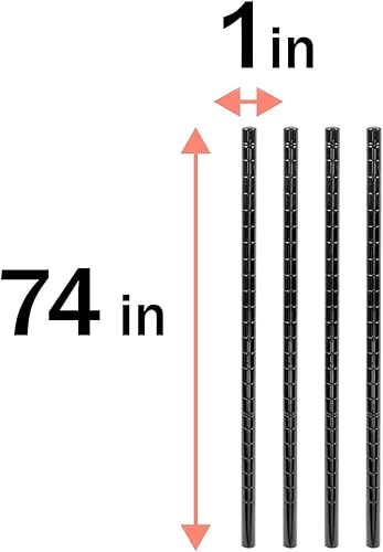 Miniatura 8 de Regal Altair Postes de estantería de alambre epoxi negro  Paquete de 4 postes  NSF Commercial Heavy Duty (postes de estantería de alambre epoxi