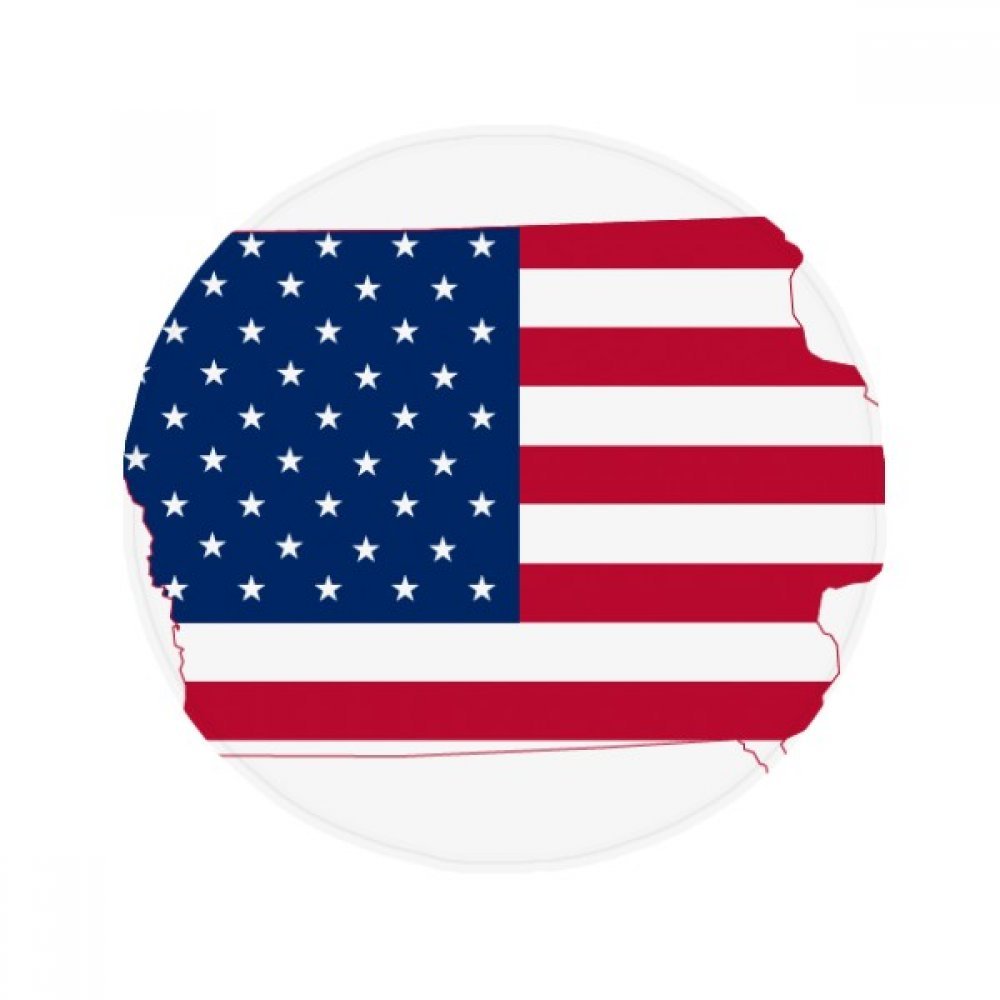 Tapis de sol rond drapeau Iowa USA 50cm antidérapant en polyester