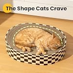 Conlun Cat Scratcher Cardboard,2 in 1 Oval Cat Scratch Pad Bowl for Indoor Kitty Grinding Claw,Round Kittens Scratching Board Corrugated Lounge Pet Beds&Furniture Protector for Sofas - Image 5