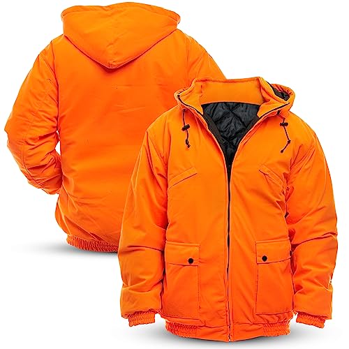 TrailCrest by Treel Men's Safety Blaze Orange Insulated & Waterproof Tanker Jacket2