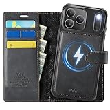 Picture of Compatible with iPhone 17 Pro Max Wallet Case Compatible with Magsafe, 2-in-1 PU Leather Flip RFID Blocking Card Holder Stand Shockproof Magnetic Detachable Cover for 17 Pro Max Case 6.9" (Black)