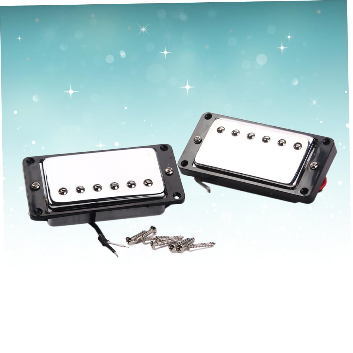 TOYANDONA Pastillas Humbucker con Marco Negro para Guitarra Eléctrica Compatible con Mástil y Puente Pastillas de Doble Bobina para Guitarras Tipo