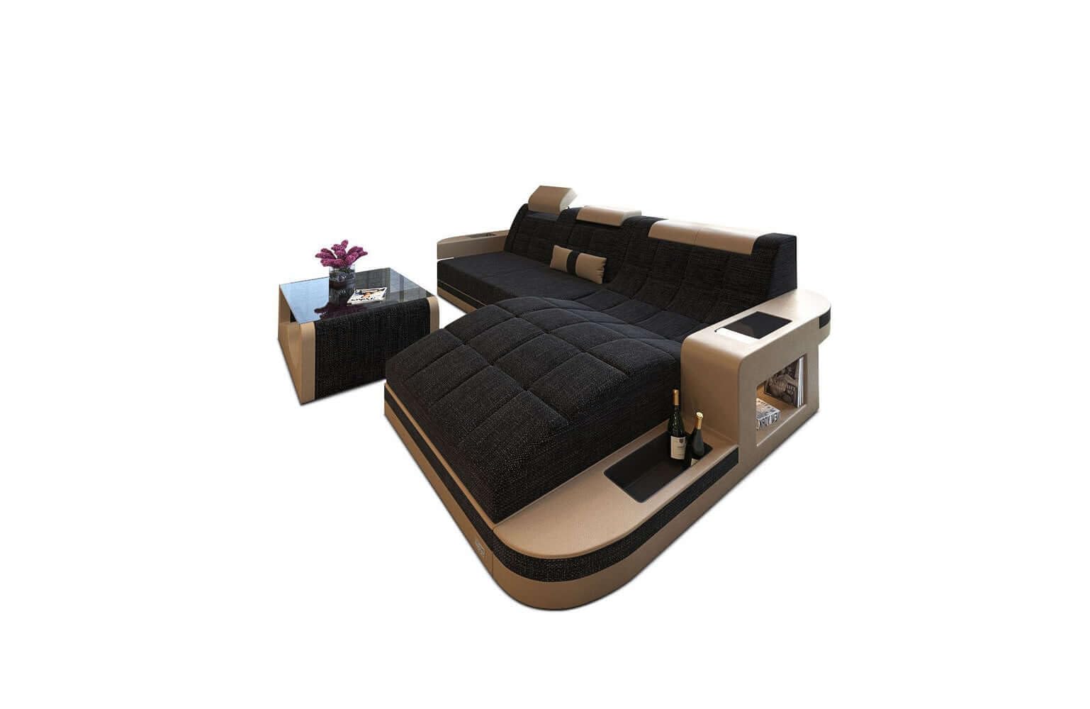 Sofa Dreams Couch Wave L-Form in Stoff