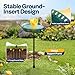 VIVOHOME Oval Bird Bath for Outside, Outdoor Birdbath Bowl with Metal Ground Stake, Weather-Resistant ABS Bird Bath and Feeder for Garden, 1.3 Gallons, Green