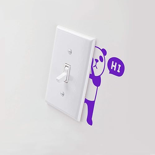 Miniatura 2 de Calcomanía de vinilo para pared, oso panda, 1.8 x 3.3 pulgadas, lindo interruptor de luz de decoración de animales para dormitorio, guardería, sala