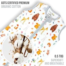 Mama Cheetah Baby Sleep Sack 0.5 TOG, Organic Cotton Baby Wearable Blanket, Swaddle Transition Baby Sleeping Bag, Boy Girl Newborn Infant, XXL (24-48 M)