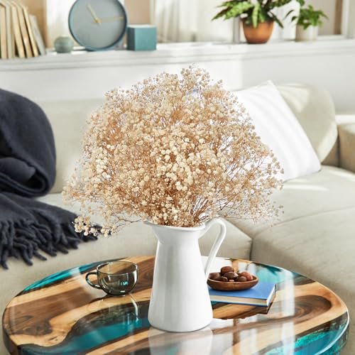 Dried Baby's Breath Flowers White, 17inch Dried Natural Flowers Babys Breath Bulk with 3000 Buds, Real Dry Gypsophila for Wedding, Party, Wreath Floral DIY, Home Decor