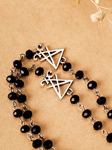 Sacina Baphomet Pentagram Necklace, Gothic Emo Grunge Necklace, Goth Jewelry, Halloween Christmas Jewelry Gift for Women4