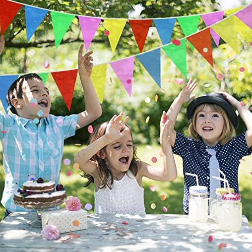 50M Bunting Banner, Jsdoin 164ft Multicolor String Bunting, Nylon Fabric Banners with 100pcs Triangle Flags, for Birthday, Wedding, Garden, Outdoor, Festivals, Party Decoration